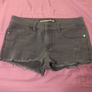 Black express jean shorts